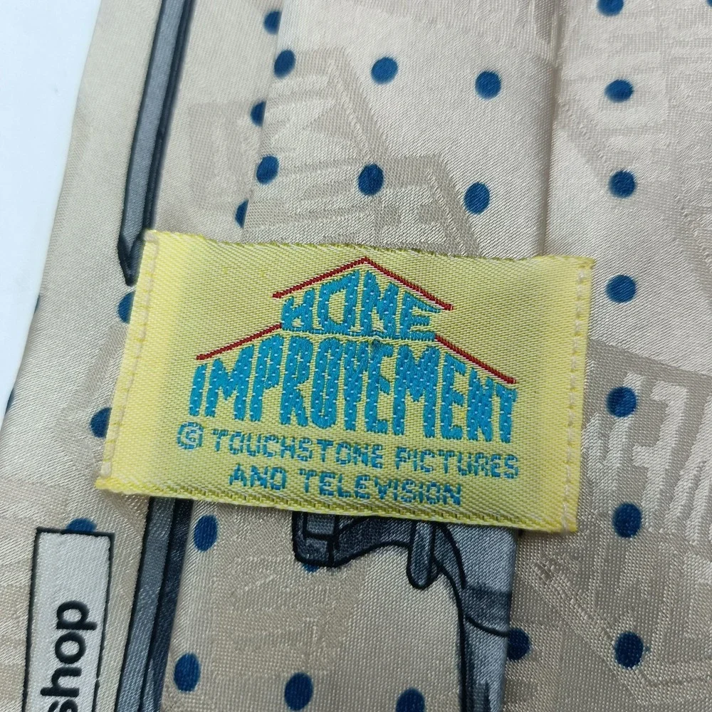 Vtg Home Improvement Men's Tie Tool Print Tim Allen‎ TV Show 55in Made In USA